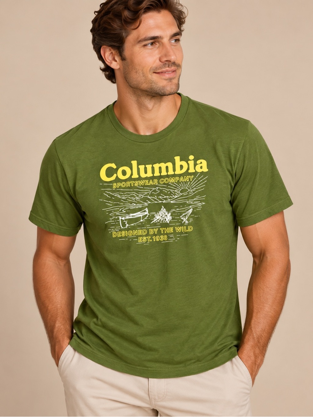 Columbia Sportswear Green Outdoor Graphic T-Shirt Men’s Large